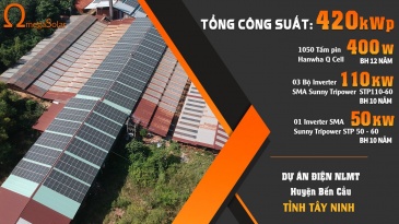 Dự án Điện Năng Lượng Mặt Trời Áp Mái 420kW ở Tây Ninh